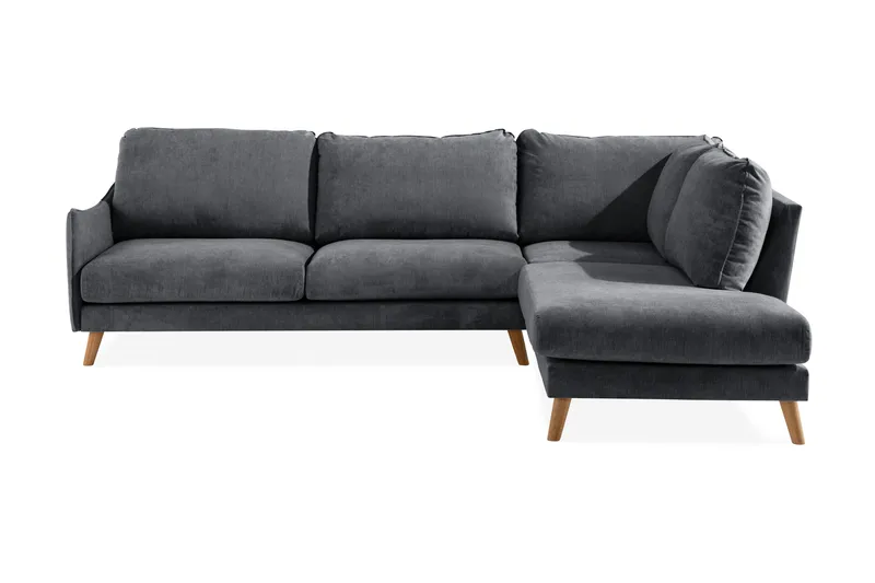 Trend Lyx Schäslongsoffa Höger - Mörkgrå/Ek - Products - Möbler - Soffa - Divansoffa & schäslongsoffa - 4 sits soffa med divan