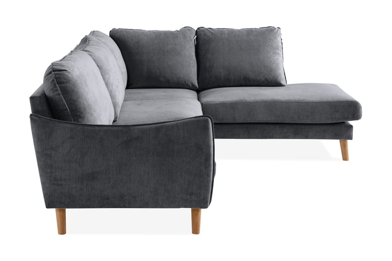 Trend Lyx Schäslongsoffa Höger - Mörkgrå/Ek - Products - Möbler - Soffa - Divansoffa & schäslongsoffa - 4 sits soffa med divan