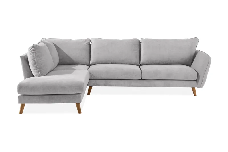 Trend Lyx Schäslongsoffa Vänster - Ljusgrå/Ek - Products - Möbler - Soffa - Divansoffa & schäslongsoffa - 4 sits soffa med divan