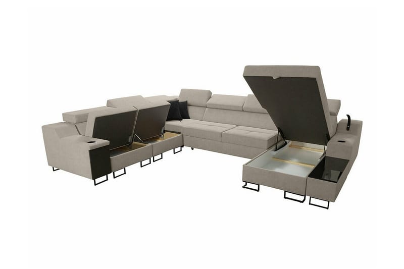 Galbally 5-sits Hörnsoffa Black - Products - Möbler - Soffa - Sammetssoffa