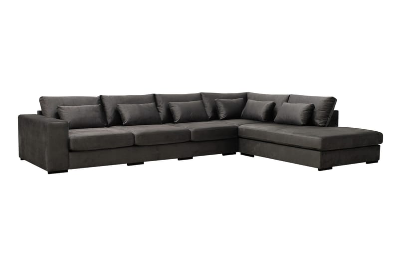 Grande 5-sits Soffa med Schäslong Höger - Mörkgrå Sammet - Products - Möbler - Soffa - Sammetssoffa
