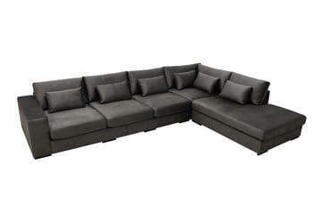 Grande 5-sits Soffa med Schäslong Höger - Mörkgrå Sammet - Products - Möbler - Soffa - Sammetssoffa