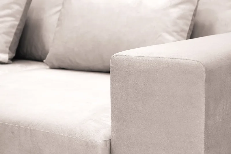 Grande 5-sits Soffa med Schäslong Vänster - Beige Sammet - Products - Möbler - Soffa - Sammetssoffa