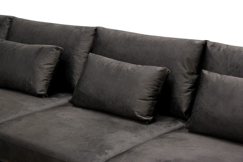 Grande 5-sits Soffa med Schäslong Vänster - Mörkgrå Sammet - Products - Möbler - Soffa - Sammetssoffa