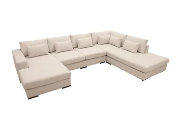 Grande 5-sits U-Soffa med Divan Vänster - Beige Tyg - Products - Möbler - Soffa - U-soffa