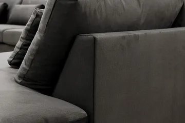 Grande 5-sits U-Soffa med Divan Vänster - Mörkgrå Sammet - Products - Möbler - Soffa - Sammetssoffa