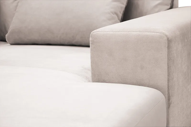 Grande 6-sits U-Soffa med Divan Höger - Beige Sammet - Products - Möbler - Soffa - Sammetssoffa