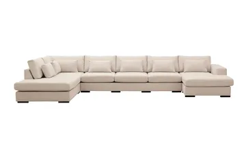 Grande 6-sits U-Soffa med Divan Höger - Beige Tyg - Products - Möbler - Soffa - U-soffa