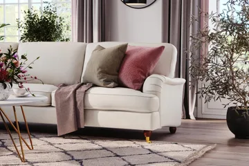Howard Lyx 6-sits Vänstervänd L-formad Hörnsoffa i Sammet - Krämvit - Products - Möbler - Soffa - Hörnsoffa