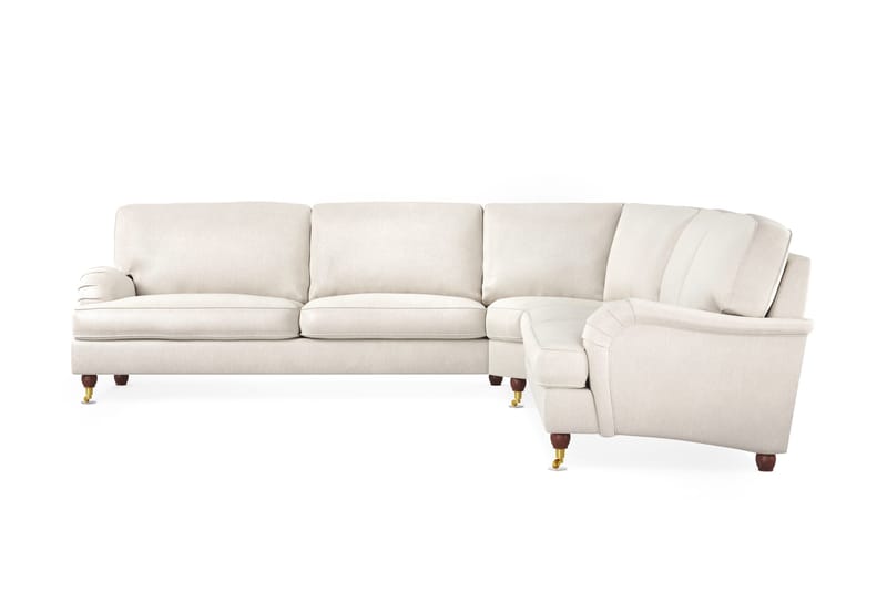 Howard Lyx 6-sits Vänstervänd L-formad Hörnsoffa i Sammet - Krämvit - Products - Möbler - Soffa - Hörnsoffa