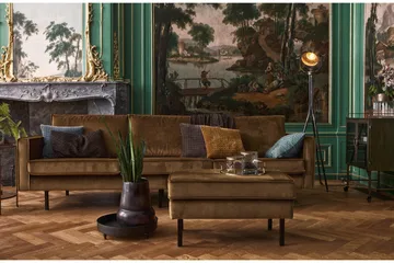 Lissbon 3-sits Sammetssoffa - Gul - Products - Möbler - Soffa - 3 sits soffa