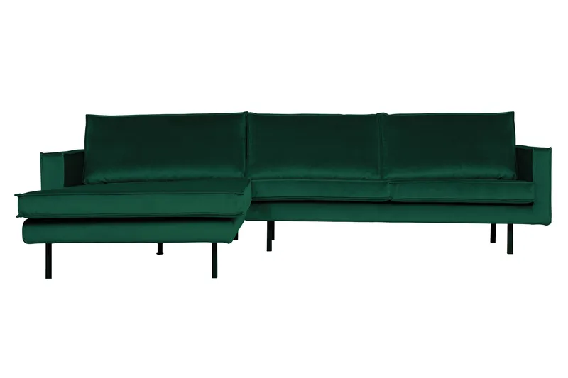Lissbon Divansoffa Vänster - Grön - Products - Möbler - Soffa - Sammetssoffa
