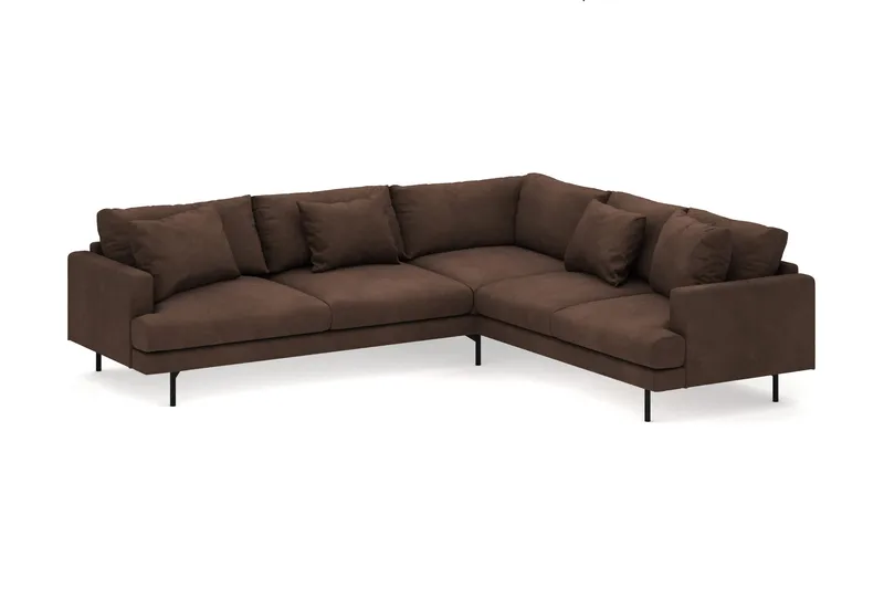 Menard 6-sits Högervänd L-formad Hörnsoffa i Manchester - Brun - Products - Möbler - Soffa - Hörnsoffa