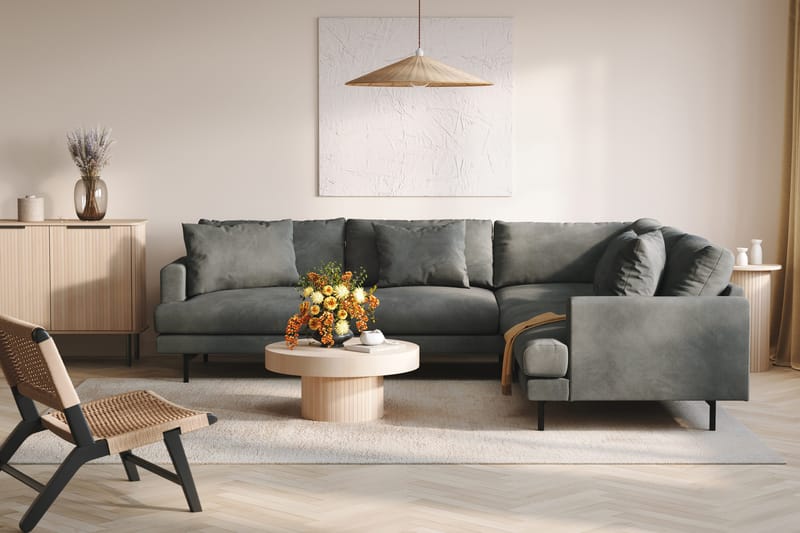 Menard 6-sits Högervänd L-formad Hörnsoffa i Manchester - Grå - Products - Möbler - Soffa - Hörnsoffa