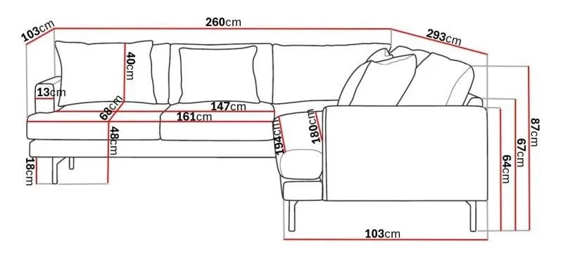 Menard 6-sits Vänstervänd L-formad Hörnsoffa i Manchester - Brun - Products - Möbler - Soffa - Hörnsoffa