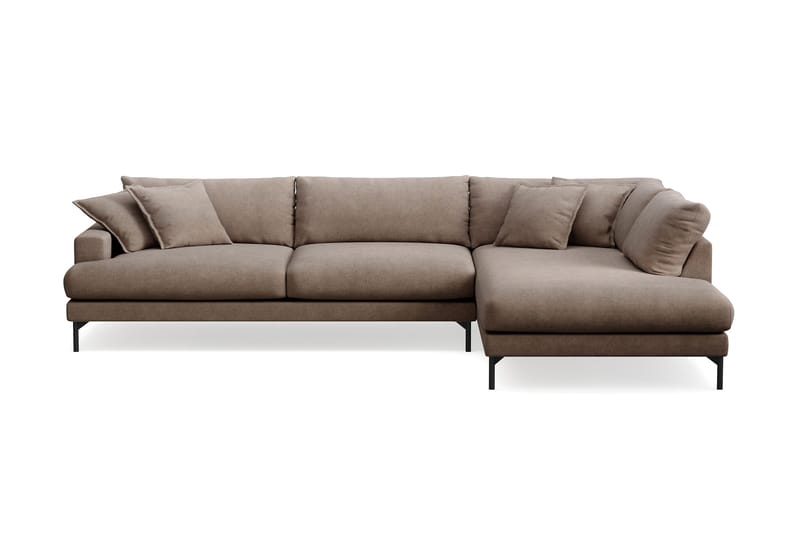 Menard Premium 5-sits Högervänd L-formad Djup Schäslongsoffa i Tyg - Brun - Products - Möbler - Soffa - Divansoffa & schäslongsoffa