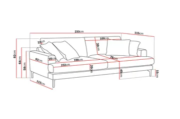 Menard Premium 4-sits Djup Soffa i Chenille - Grå/Blå - Products - Möbler - Soffa - 4 sits soffa