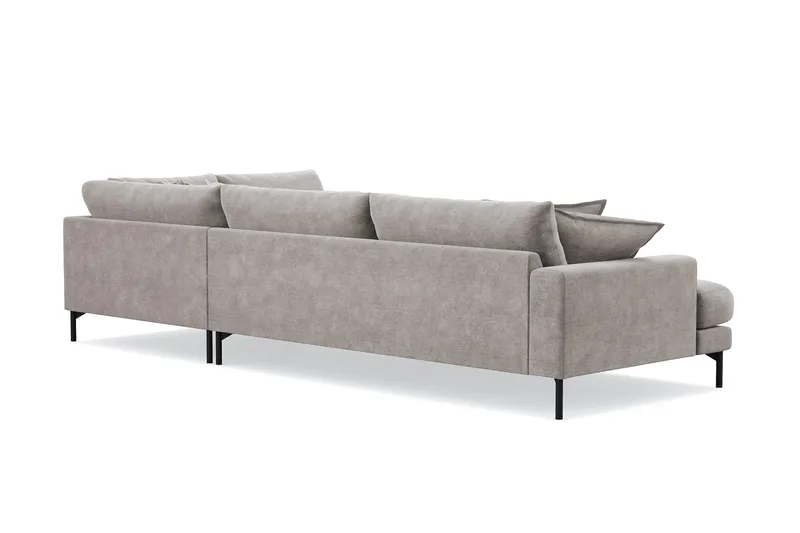 Menard Premium 5-sits Högervänd L-formad Djup Schäslongsoffa i Chenille - Grå/Brun - Products - Möbler - Soffa - Divansoffa & schäslongsoffa