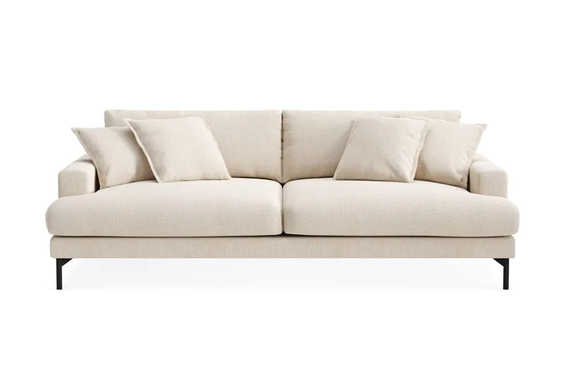 Menard Premium 4-sits Djup Soffa i Chenille - Ljusbeige - Products - Möbler - Soffa - 4 sits soffa