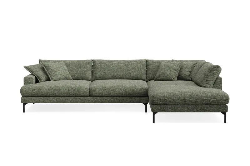 Menard Premium 5-sits Högervänd L-formad Djup Schäslongsoffa i Chenille - Grön - Products - Möbler - Soffa - Divansoffa & schäslongsoffa