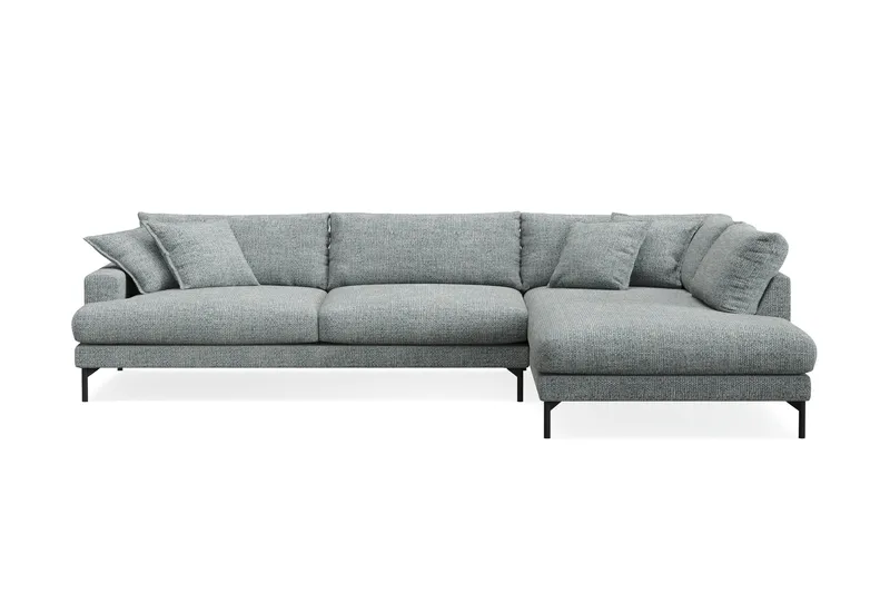 Menard Premium 5-sits Högervänd L-formad Djup Schäslongsoffa i Chenille - Grå/Blå - Products - Möbler - Soffa - Divansoffa & schäslongsoffa