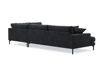 Menard Premium 5-sits Högervänd L-formad Djup Schäslongsoffa i Chenille - Svartt - Products - Möbler - Soffa - Divansoffa & schäslongsoffa