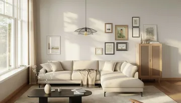 Menard Premium 5-sits Högervänd L-formad Djup Schäslongsoffa i Chenille - Ljusbeige - Products - Möbler - Soffa - Divansoffa & schäslongsoffa