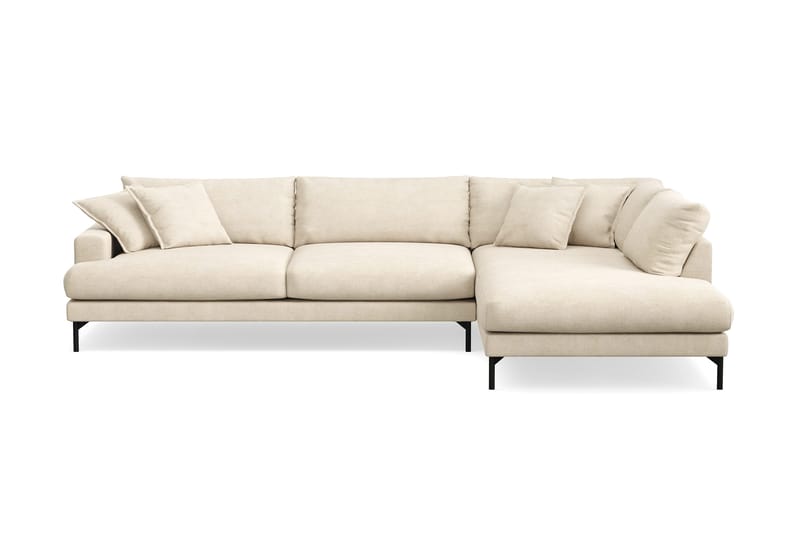 Menard Premium 5-sits Högervänd L-formad Djup Schäslongsoffa i Chenille - Beige - Products - Möbler - Soffa - Divansoffa & schäslongsoffa