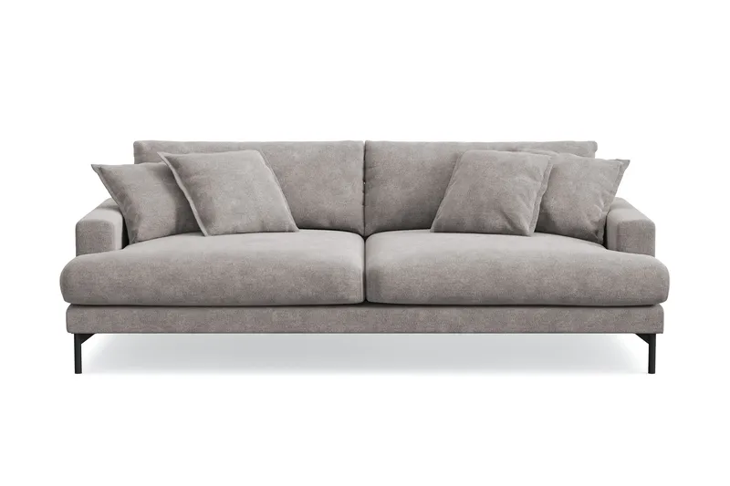Menard Premium 4-sits Djup Soffa i Chenille, Grå/Brun