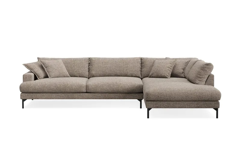 Menard Premium 5-sits Högervänd L-formad Djup Schäslongsoffa i Chenille - Brun - Products - Möbler - Soffa - Divansoffa & schäslongsoffa