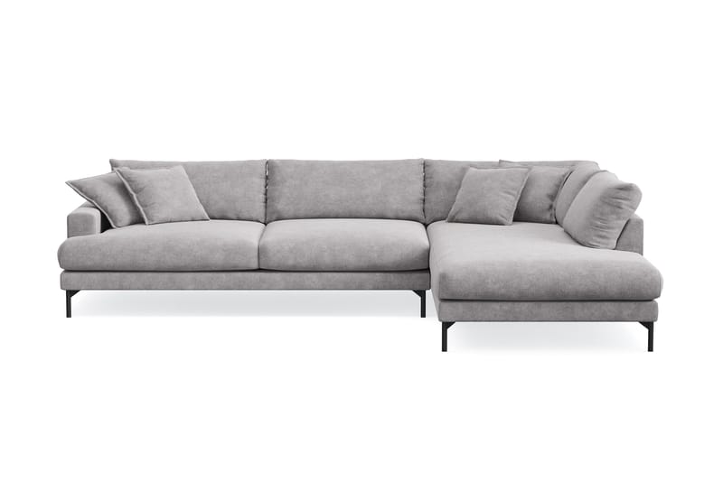 Menard Premium 5-sits Högervänd L-formad Djup Schäslongsoffa i Chenille - Grå - Products - Möbler - Soffa - Divansoffa & schäslongsoffa