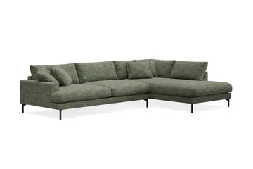Menard Premium 5-sits Högervänd L-formad Djup Schäslongsoffa i Chenille - Grön - Products - Möbler - Soffa - Divansoffa & schäslongsoffa
