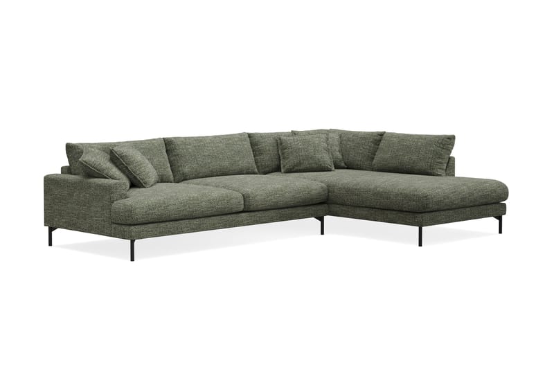 Menard Premium 5-sits Högervänd L-formad Djup Schäslongsoffa i Chenille - Grön - Products - Möbler - Soffa - Divansoffa & schäslongsoffa