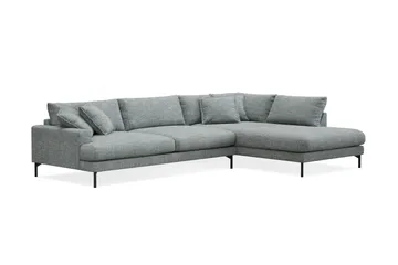 Menard Premium 5-sits Högervänd L-formad Djup Schäslongsoffa i Chenille - Grå/Blå - Products - Möbler - Soffa - Divansoffa & schäslongsoffa