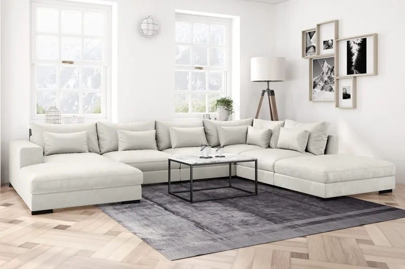 Dubai Armstöd Vänster Sammet - Vit - Products - Möbler - Soffa - Modulsoffa - Övriga moduler till modulsoffa