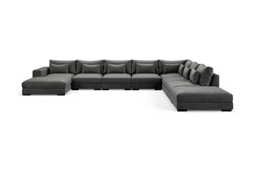 Dubai Stor U-modulsoffa med Divan Vänster Sammet 527 cm Extra Djup