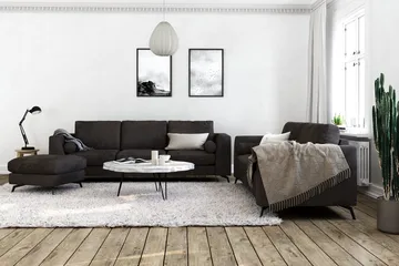 Ocean Lyx 3-sits Soffa - Mörkgrå/Sammet - Products - Möbler - Soffa - 2 sits soffa