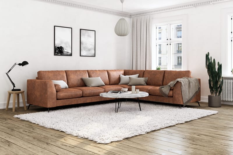 Ocean Lyx 5-sits Vändbar L-formad Hörnsoffa i Konstläder - Brun - Products - Möbler - Soffa - Hörnsoffa