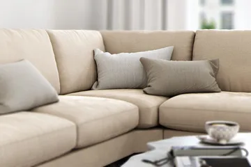 Ocean Lyx 5-sits Vändbar L-formad Hörnsoffa i Sammet - Beige - Products - Möbler - Soffa - Hörnsoffa
