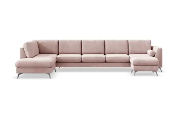 Ocean Lyx 6-sits Vänstervänd U-formad Soffa med Divan och Schäslong + Fotpall i Manchester
