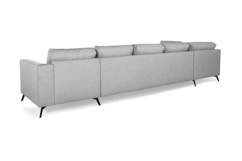 Ocean Lyx 6-sits Vänstervänd U-formad Soffa med Divan och Schäslong + Fotpall i Tyg - Grå - Products - Möbler - Soffa - U-soffa