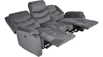Olvani 3-sits Reclinersoffa i tyg elektrisk - Grå - Products - Möbler - Soffa - Biosoffa & reclinersoffa