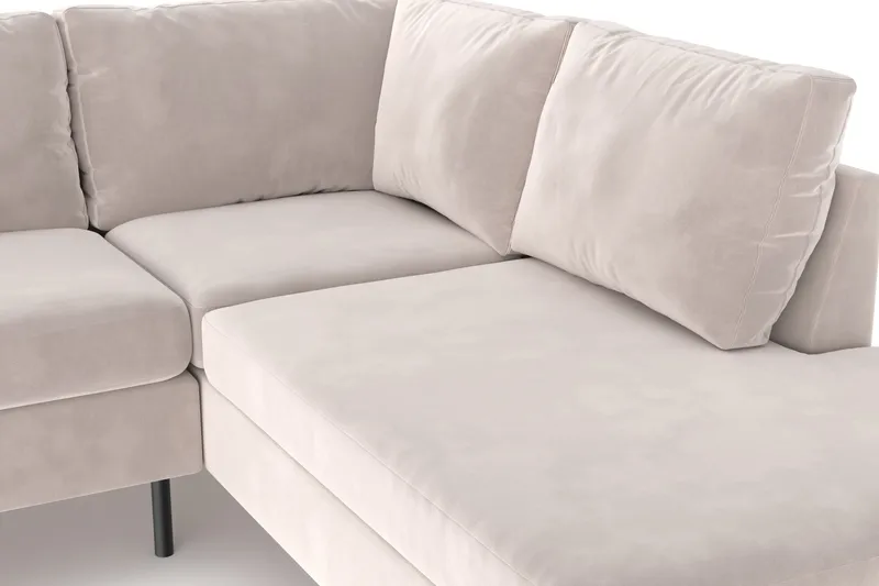 Peppe 4-sits Högervänd L-formad Schäslongsoffa i Manchester - Beige - Products - Möbler - Soffa - Sammetssoffa