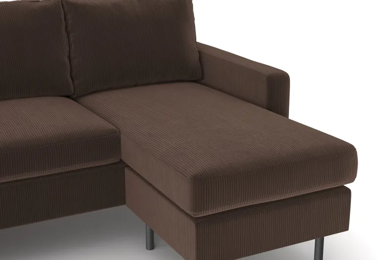 Peppe 4-sits Vänstervänd U-formad Soffa med Divan och Schäslong i Manchester - Brun - Products - Möbler - Soffa - U-soffa