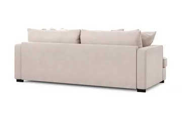 Rossita 3-sits Djup Sammetsoffa med hel dyna - Beige - Products - Möbler - Soffa - 3 sits soffa
