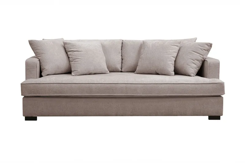 Rossita 3-sits Djup Soffa med hel dyna i Chenille - Grå / Brun - Products - Möbler - Soffa - 3 sits soffa