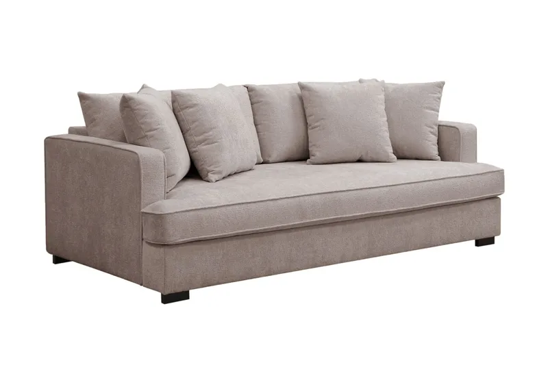 Rossita 3-sits Djup Soffa med hel dyna i Chenille - Grå / Brun - Products - Möbler - Soffa - 3 sits soffa
