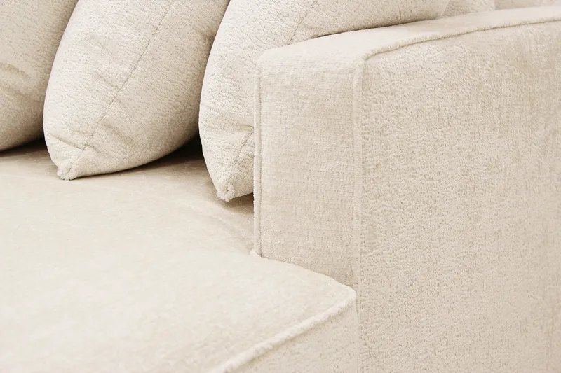 Rossita 5-sits Vänstervänd U-formad Djup Soffa med Divan och Schäslong i Chenille - Beige - Products - Möbler - Soffa - U-soffa