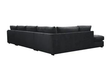 Rossita Lyx 5-sits Högervänd U-formad Extra djup Soffa med Divan och Schäslong i Chenille - Svart - Products - Möbler - Soffa - U-soffa