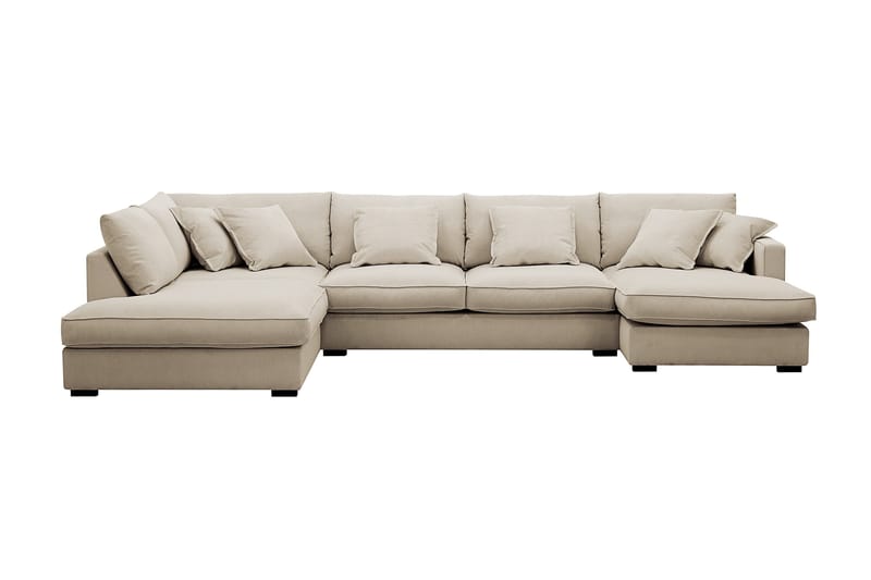 Rossita Lyx 5-sits Högervänd U-formad Extra djup Soffa med Divan och Schäslong i Manchester - Kräm - Products - Möbler - Soffa - U-soffa